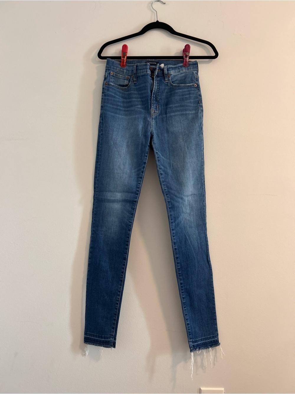 J. Crew Classic Blue Women's Skinny Jeans Raw Hem